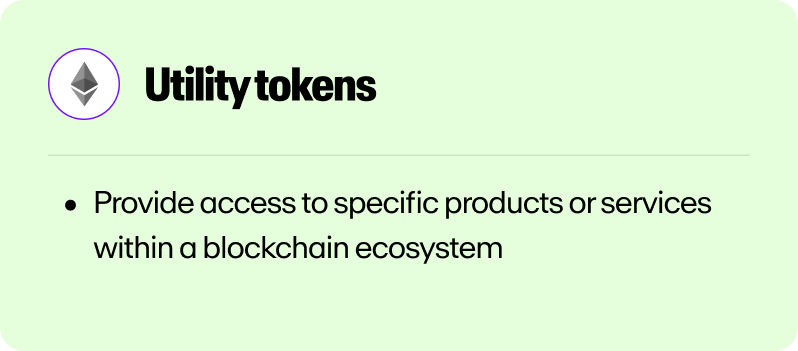 A definition of utility tokens